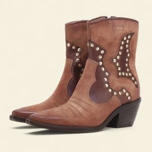 A.S.98 Colson Ankle Leather Suede Bootie Boots